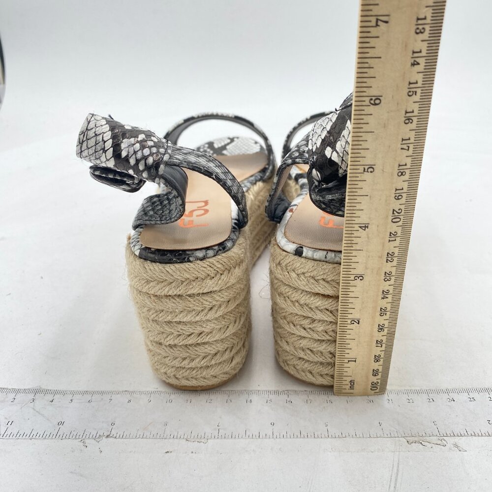 Fsj Snake Print Open Toe Platform Wedge High Heel… - image 5